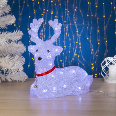 Светодиодная фигура «Оленёнок» 26×30×13 см, акрил, 30 LED, 220 В, свечение белое