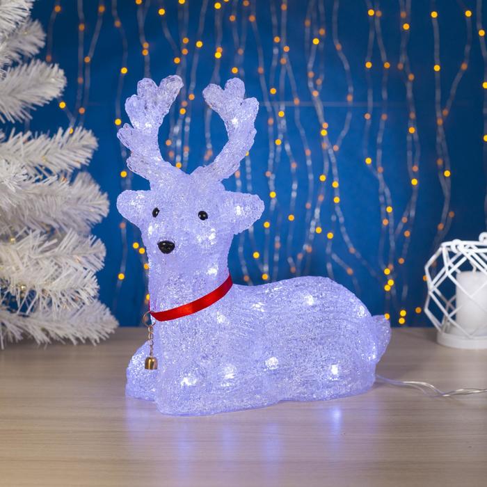 Светодиодная фигура «Оленёнок» 26×30×13 см, акрил, 30 LED, 220 В, свечение белое - Фото 1