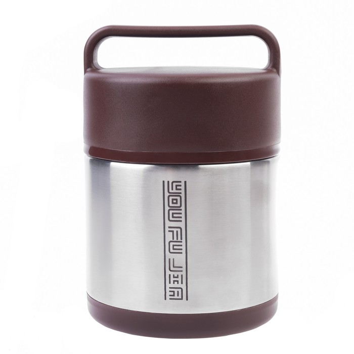 Термос для еды TAKE IT EASY «Практик», 1.5 л, 21×13 см 2 тарелки, ложка, нержавеющая сталь, бордовый - Фото 1