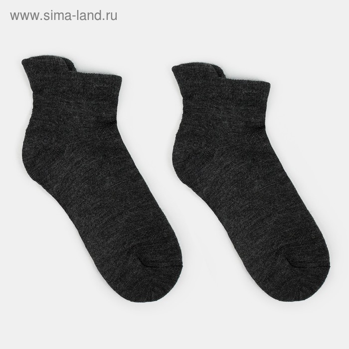 Носки мужские махровые, цвет тёмно-серый меланж, размер 27-29 - Фото 1