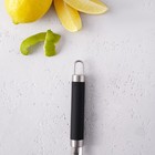 Овощечистка Доляна Venus, 18,5 см, ручка soft-touch, цвет чёрный - Фото 4