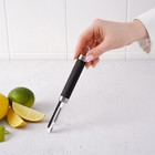 Овощечистка Доляна Venus, 18.5 см, ручка soft-touch, чёрная - Фото 5