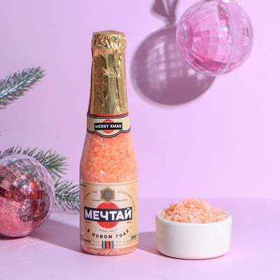 Соль для ванны во флаконе шампанское "Мечтай!", 300 г, аромат апельсина