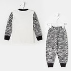 Пижамы для мальчиков Safari zebra, цвет белый, рост 92 см - Фото 3