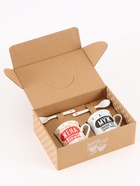 Кружки керамические парные «Муж и жена», 2 шт. по 140 мл, ложки 2 шт. - Фото 3