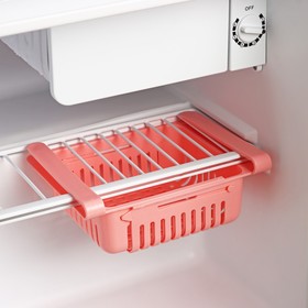 Полка подвесная в холодильник, раздвижная 23(28)×16,5×8 см, цвет МИКС