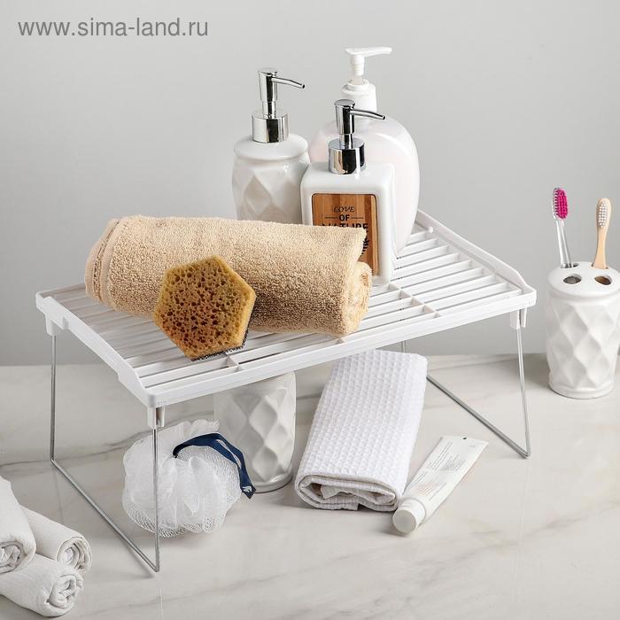 Полка универсальная складная 38×24×5 см, цвет белый - Фото 1