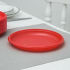 Тарелка одноразовая десертная, d=16,5 см, цвет красный - Фото 1