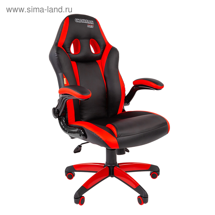 Кресло игровое "Chairman game 15", черный/красный - Фото 1