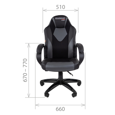 Кресло игровое "Chairman game 17", черный/голубой