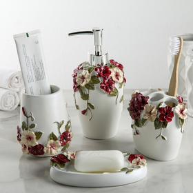 

Набор аксессуаров для ванной комнаты «Волшебный сад», 4 предмета (дозатор 280 мл, мыльница, два стакана 220 мл)