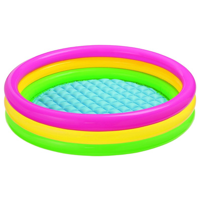 Бассейн надувной «Радуга», с надувным дном, 114 х 25 см, от 2 лет, 57412NP INTEX, уценка