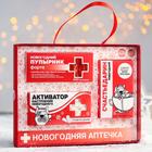 Новогодняя аптечка «Активатор»: чай чёрный 25 г., драже 100 г., пупырка - Фото 1