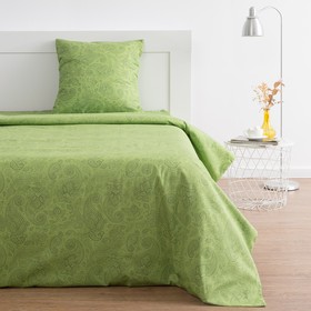 Постельное бельё 1, 5сп Экономь и Я «Огурцы» 147×215, 150×215, 70×70-1шт, цв.зелёный, 120г/м², бязь, 100%хл