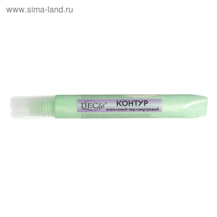 Контур универсальный 12 мл DecArt, перламутровый, нежно-зелёный, в тубе - Фото 1