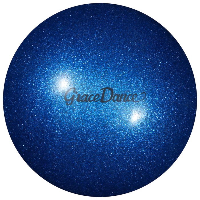 Мяч для художественной гимнастики с блеском Grace Dance, d=16,5 см, 280 г, цвет голубой