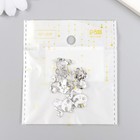 Декор для творчества металл, эмаль, страза "Белая кошечка" 2х1,7 см (комплект 5 шт) - фото 20965458