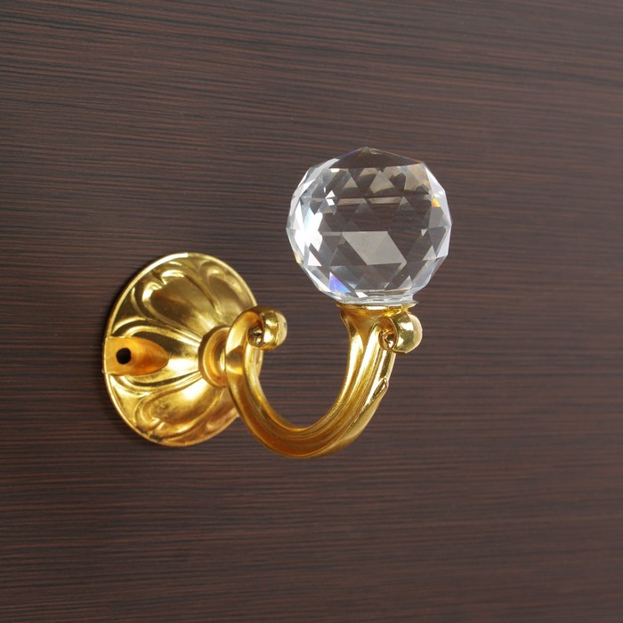 Крючок для штор "ТУНДРА" KS008, однорожковый, цвет золото - фото 1913669653