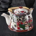 Чайник керамический заварочный с металлическим ситом «Беседа», 800 мл - фото 5811115