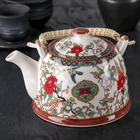 Чайник керамический заварочный с металлическим ситом «Цветы», 900 мл - фото 8363162