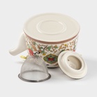 Чайник заварочный «Цветы», 900 мл, с металлическим ситом, керамика - Фото 3