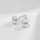 Пусеты набор 15 пар «Жемчужинки» бусинки d=12 мм, цвет белый в серебре - фото 9050924
