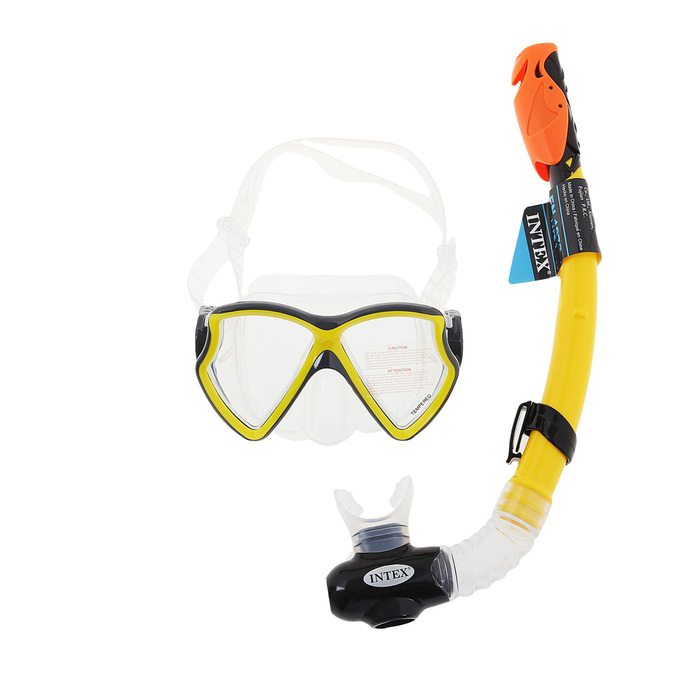 Набор для подводного плавания PRO "Авиатор", 2 предмета: маска, трубка с защитой от брызг, от 8 лет INTEX - Фото 1