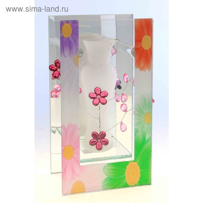 ваза стекло Калипсо кант герберы 18*10 см - Фото 1