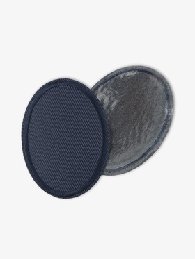 Заплатка для одежды, овальная, 6.5?4.5 см, термоклеевая, тёмно-синяя (комплект 10 шт)