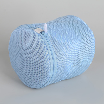 Мешок для стирки белья без диска Доляна, 15×15×15 см, трехслойный, крупная сетка, цвет голубой