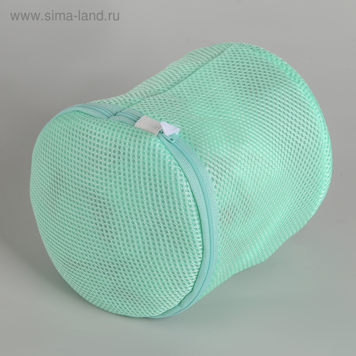 Мешок для стирки белья без диска Доляна, 15×15×15 см, трёхслойный, крупная сетка, цвет светло-зелёный - Фото 1