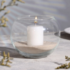 Ваза-подсвечник "Классика" с белой свечой, 12×10 см, 9 ч, шар, стекло - Фото 1