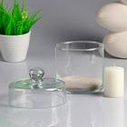 Ваза-подсвечник "Труба" с крышкой, с белой свечой, 10,7×10,5 см, цилинд, стекло - Фото 2