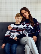 Свитер вязаный новогодний KAFTAN Family look, размер 54, синий - Фото 3
