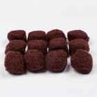 Набор текстильных деталей для декора «Бомбошки» 12 шт. набор, размер 1 шт: 3 см, цвет коричневый - Фото 3