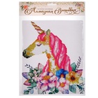 Алмазная вышивка «Единорог в цветах», 21×25 см, с частичным заполнением, с подставкой - Фото 6