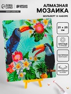 Алмазная вышивка с частичным заполнением «Туканы», с подставкой, размер картины: 21×25 см - Фото 1