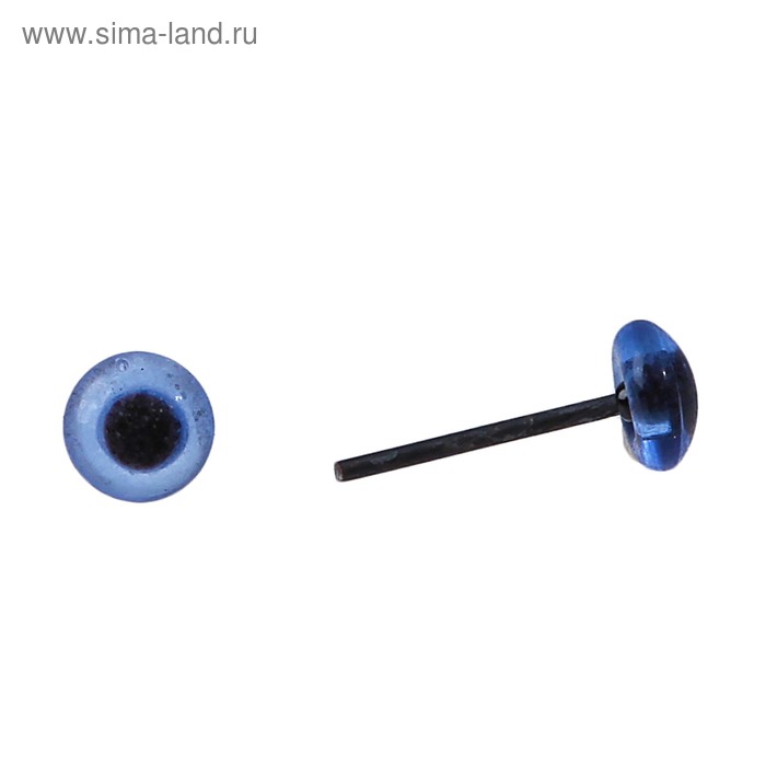 Глаза стеклянные на металлической ножке, набор 72 шт, d= 0,5 см, цвет голубой - Фото 1