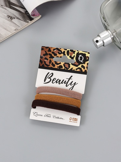 Резинки для волос «Трио», набор 3 шт., 5.5 см, коричневые оттенки