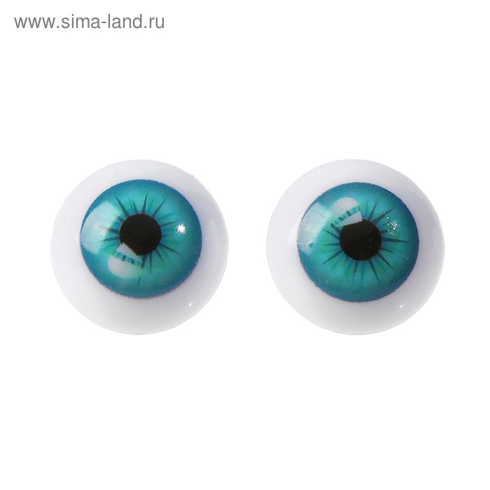 Глаза винтовые с заглушками, набор 6 шт, размер 1 шт: 2 см - Фото 1