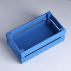Кашпо деревянное 24.5×13.5×9 см "Двушка Лайт", двухреечное, синий Дарим Красиво - Фото 3
