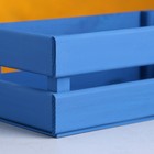Кашпо деревянное 24.5×13.5×9 см "Двушка Лайт", двухреечное, синий Дарим Красиво - Фото 4