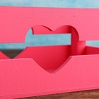 Кашпо деревянное 24.5×13.5×9 см "Двушка Лайт" реечное, сердце, розовый Дарим Красиво - Фото 3