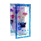 ваза стекло Калипсо 20*10 см васильки - Фото 1