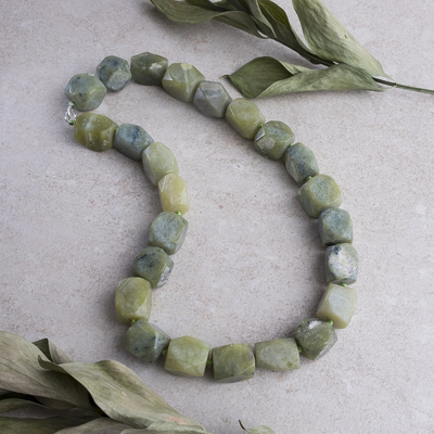 Бусы галтовка гладкая «Жадеит», 45см