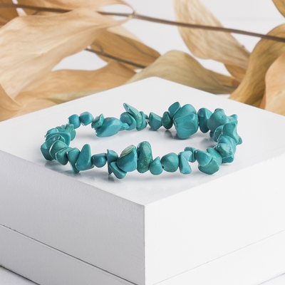 Браслет крошка на резинке «Бирюза»