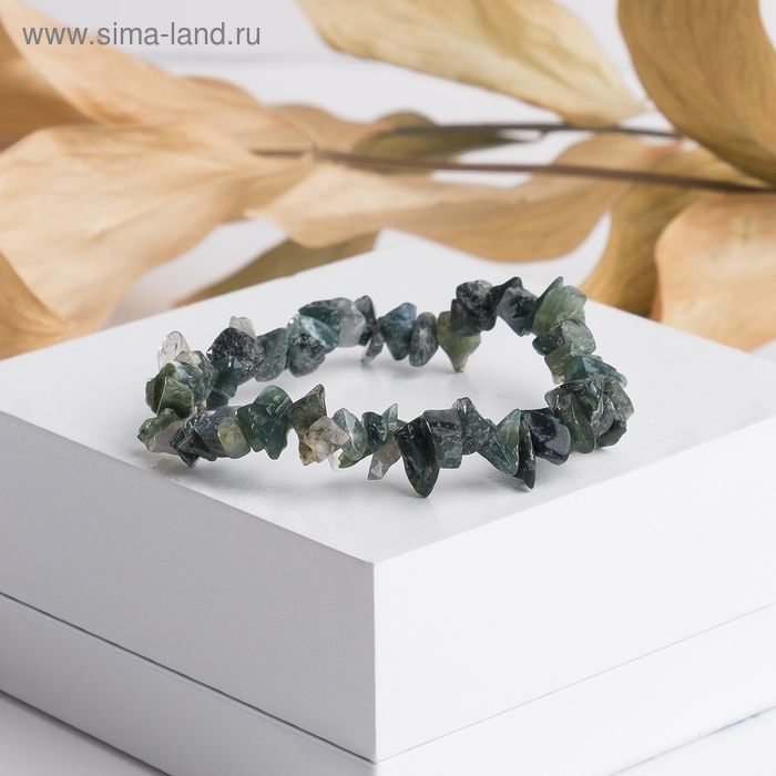 Браслет крошка на резинке «Яшма зелёная» - Фото 1