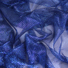 Трикотаж плательный, сетка, ширина 150 см, цвет синий / бирюзовый - Фото 2