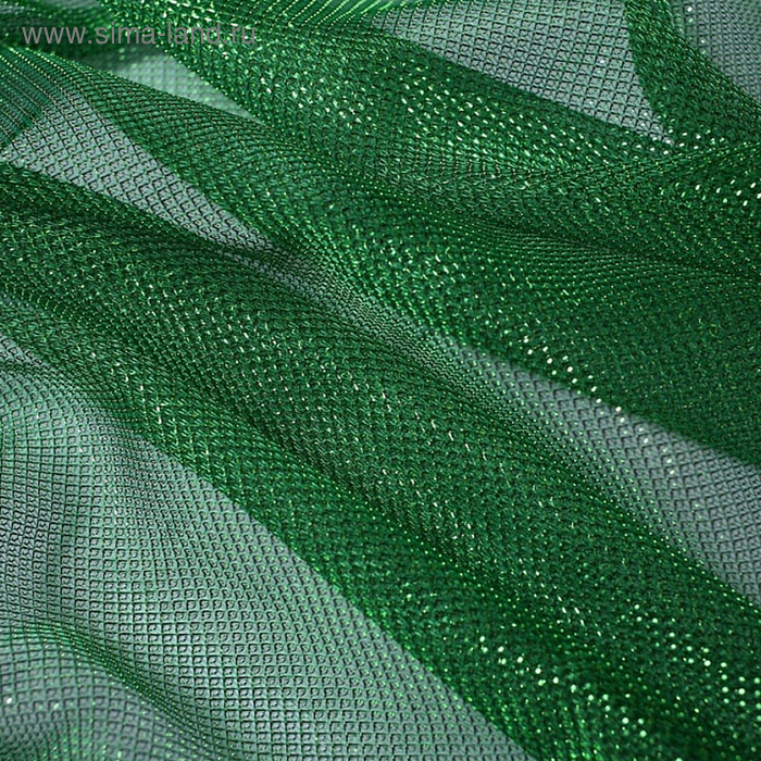 Трикотаж плательный, сетка, ширина 150 см, цвет зелёный - Фото 1