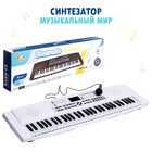 Синтезатор «Музыкальный мир», 61 клавиша, с микрофоном и адаптером - фото 2061516
